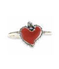 Anello cuore sacro minimal smaltato rosso